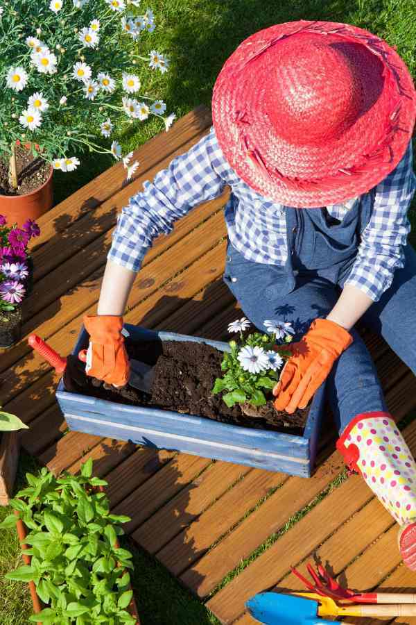 woman gardening to save money