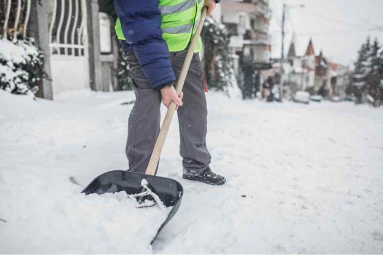 12 year old shoveling snow to make money