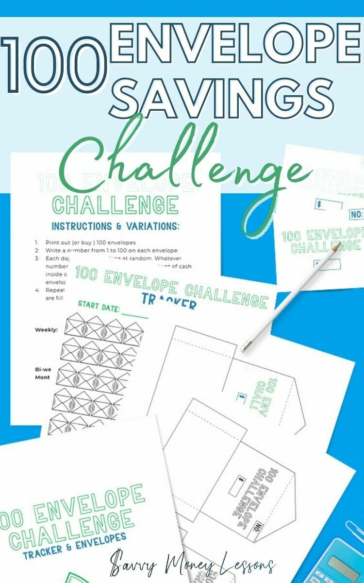 100 envelope challenge chart